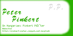 peter pinkert business card